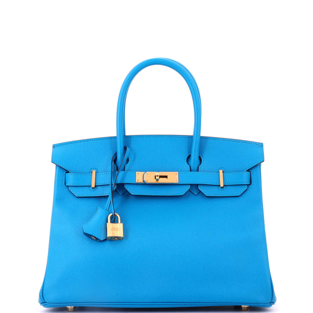 Hermes Birkin 30 Blue Epsom with Gold Hardware